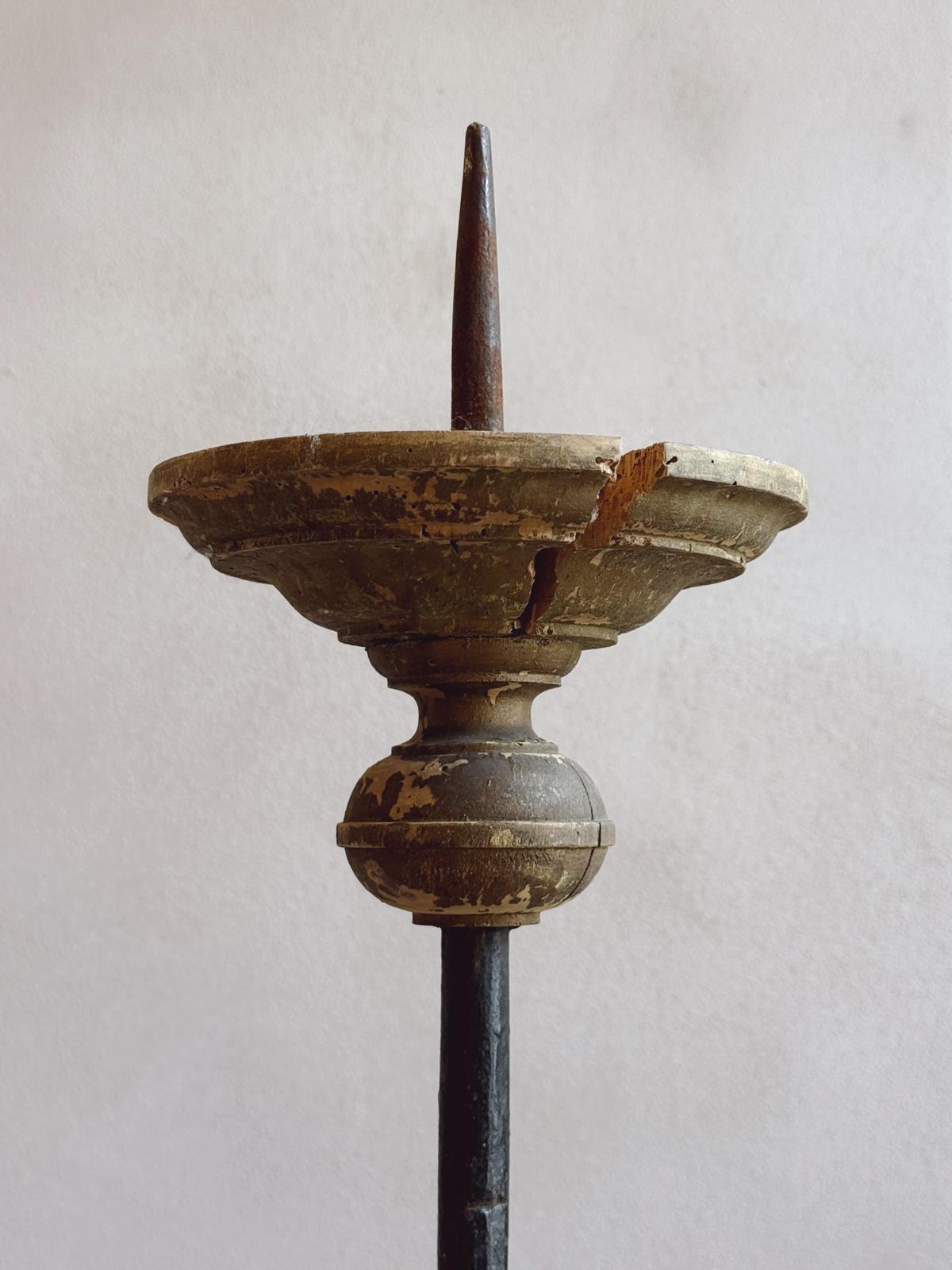 Single Late 18th Century Iron Candelabra