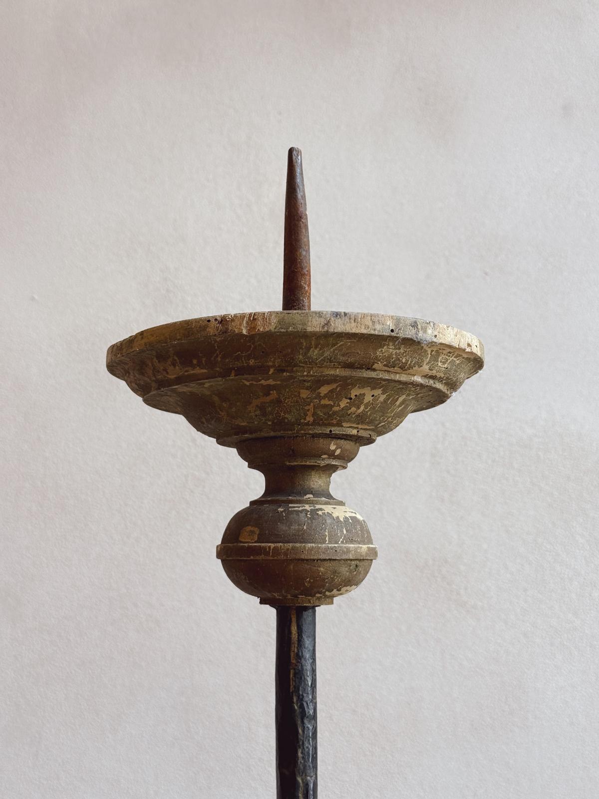 Single Late 18th Century Iron Candelabra