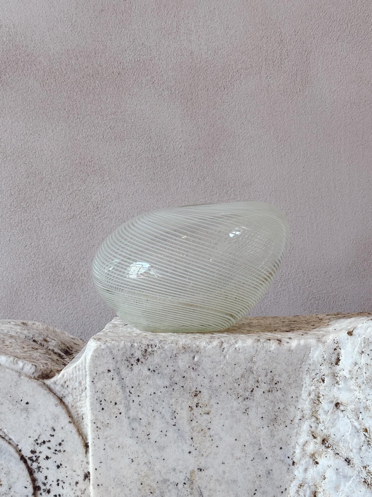 1970s Venini Striped Organic Vase