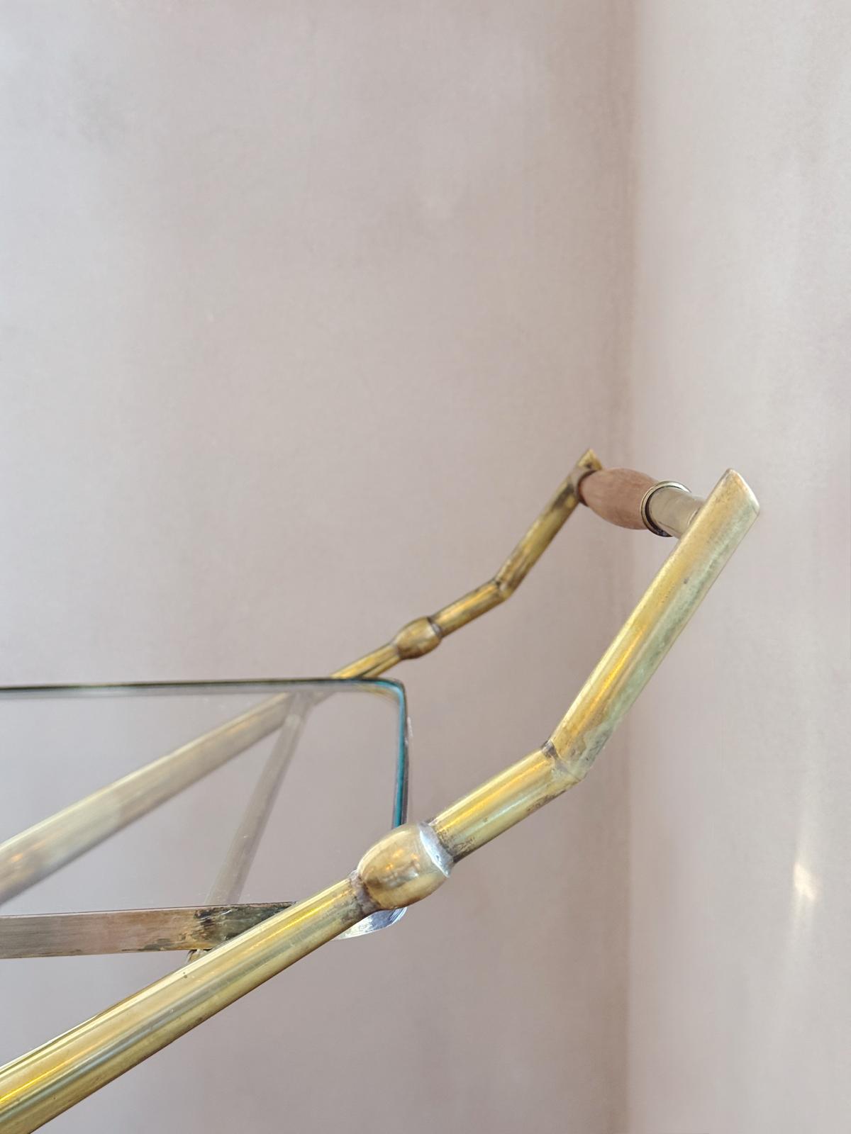 1960s Cesare Lacca Brass Drinks Trolley