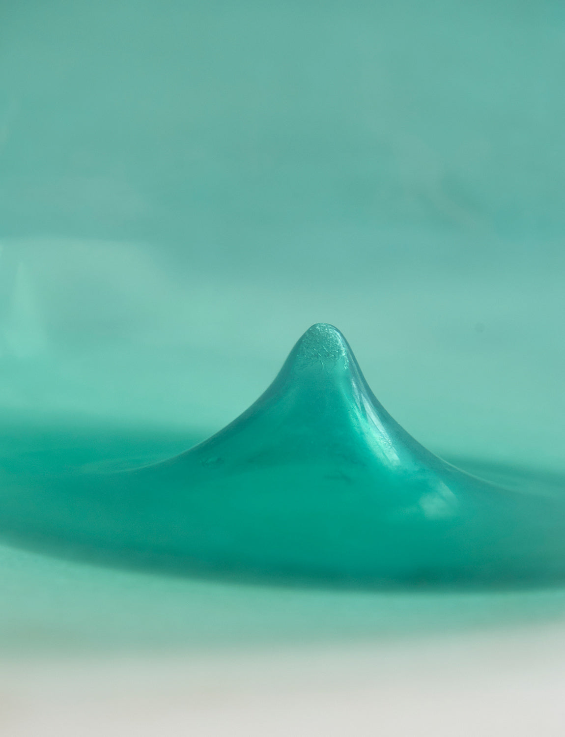 Hand-blown Turquoise Vase with Red and Orange Collar, Flavio Poli, 1955