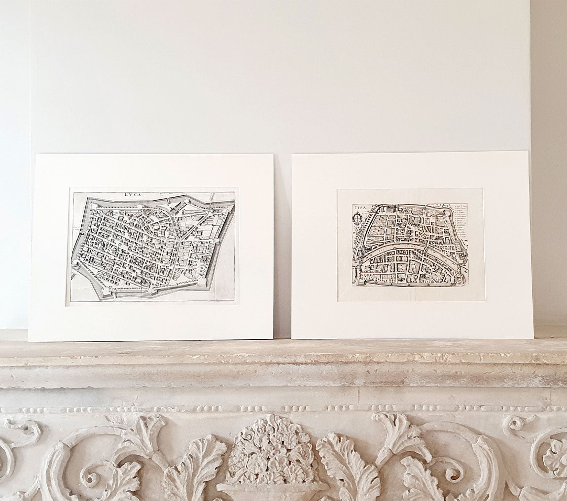 Original Parchment Map of the city of Pisa dated 1640