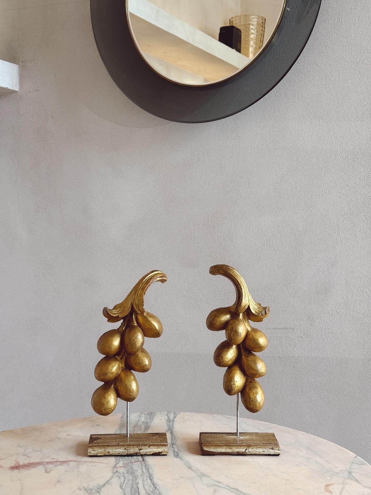 18th Century Gilded Wooden Grapes