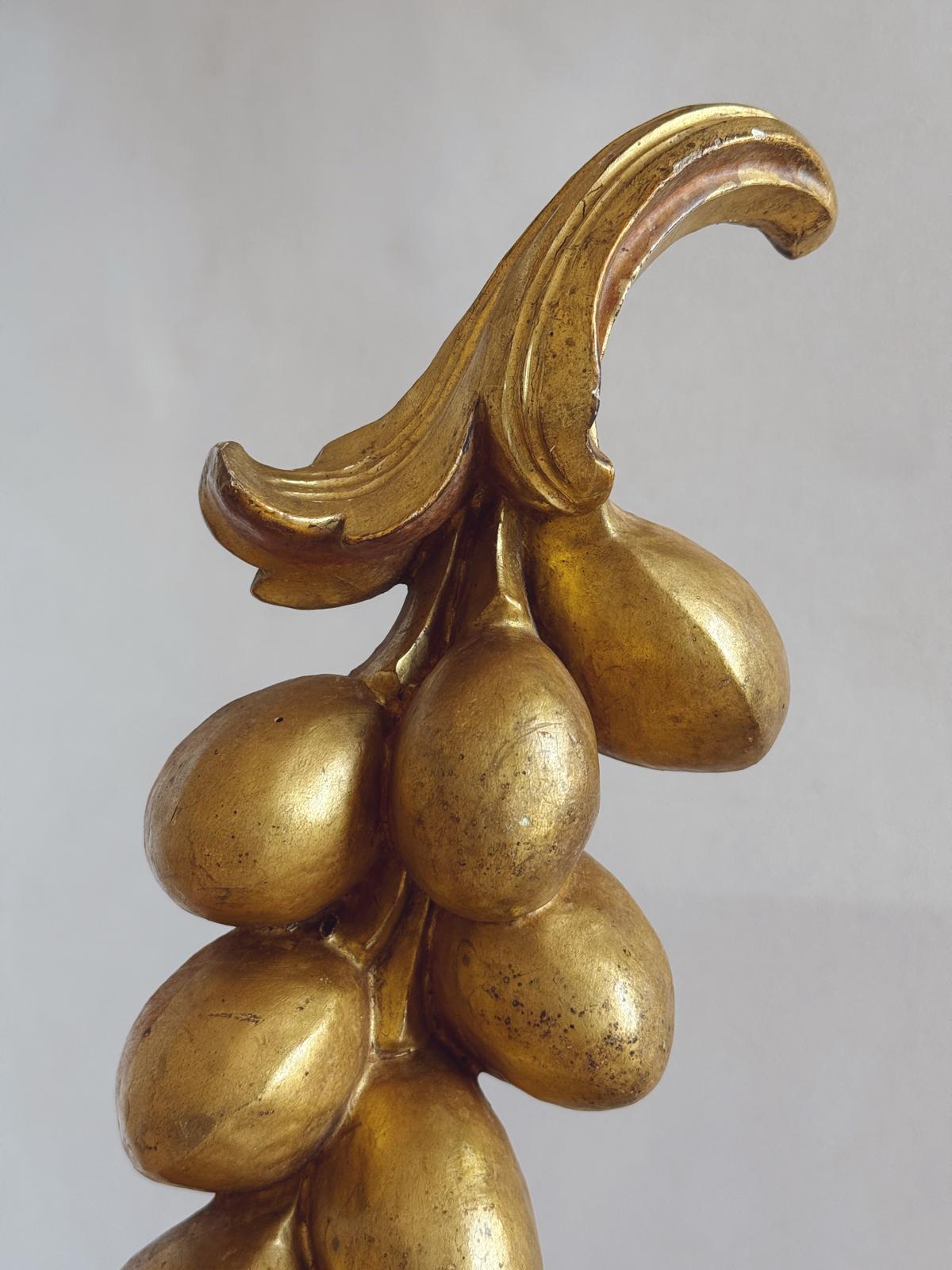 18th Century Gilded Wooden Grapes