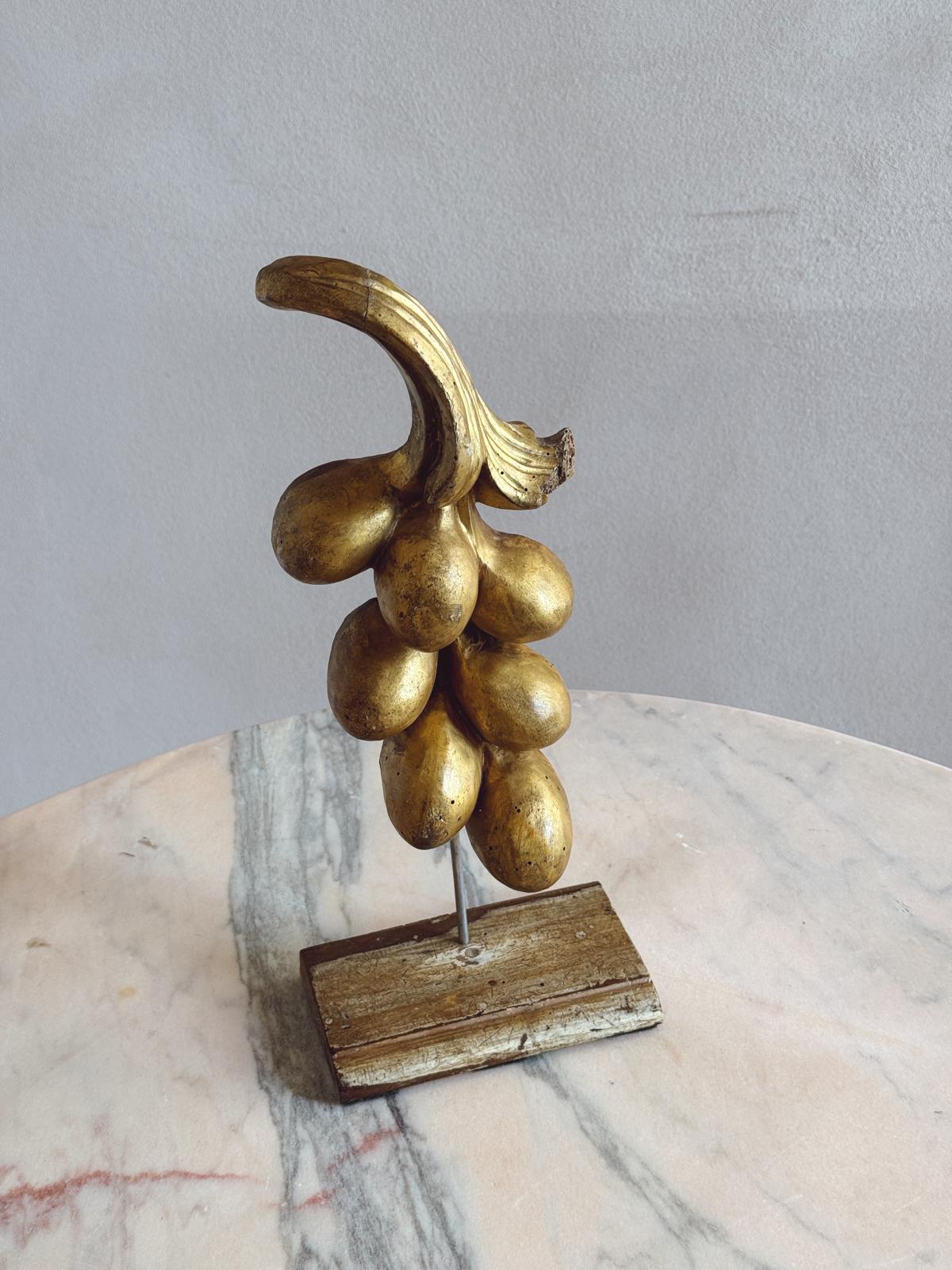18th Century Gilded Wooden Grapes