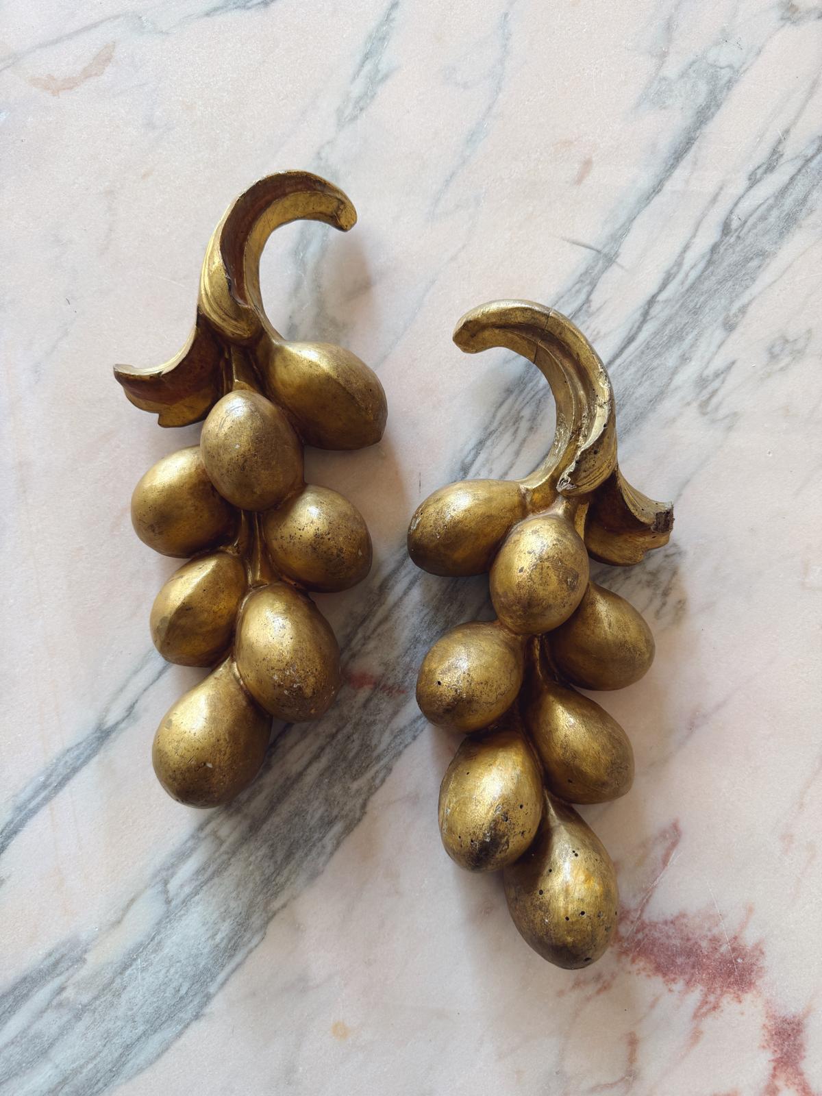 18th Century Gilded Wooden Grapes