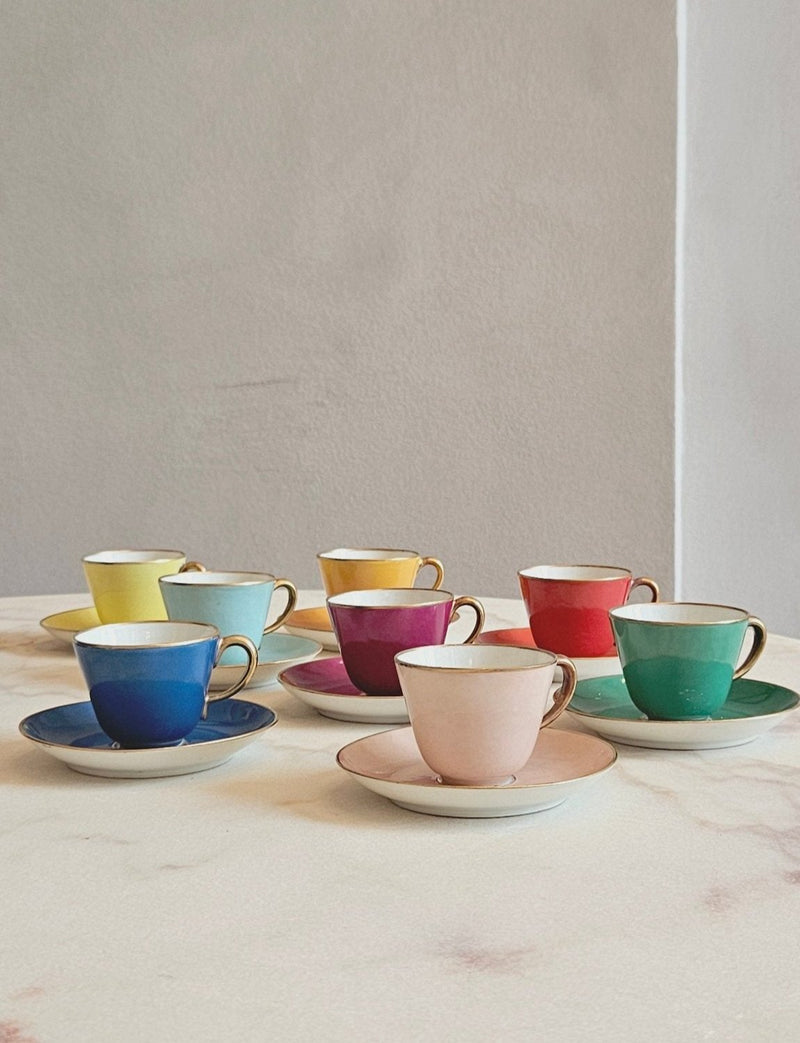 Set of 8 1940s Richard Ginori Multi-colour Espresso Cups