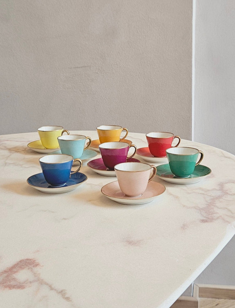 Set of 8 1940s Richard Ginori Multi-colour Espresso Cups