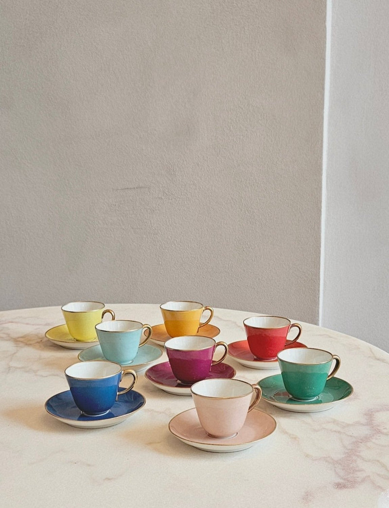 Set of 8 1940s Richard Ginori Multi-colour Espresso Cups