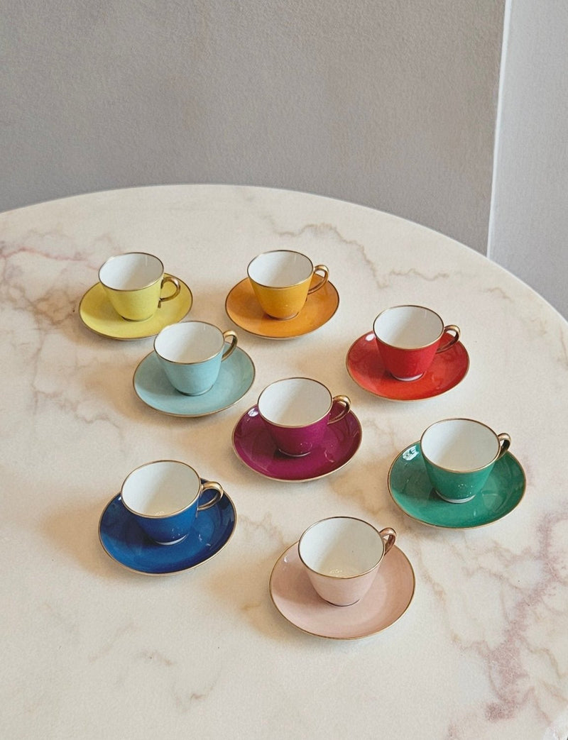 Set of 8 1940s Richard Ginori Multi-colour Espresso Cups