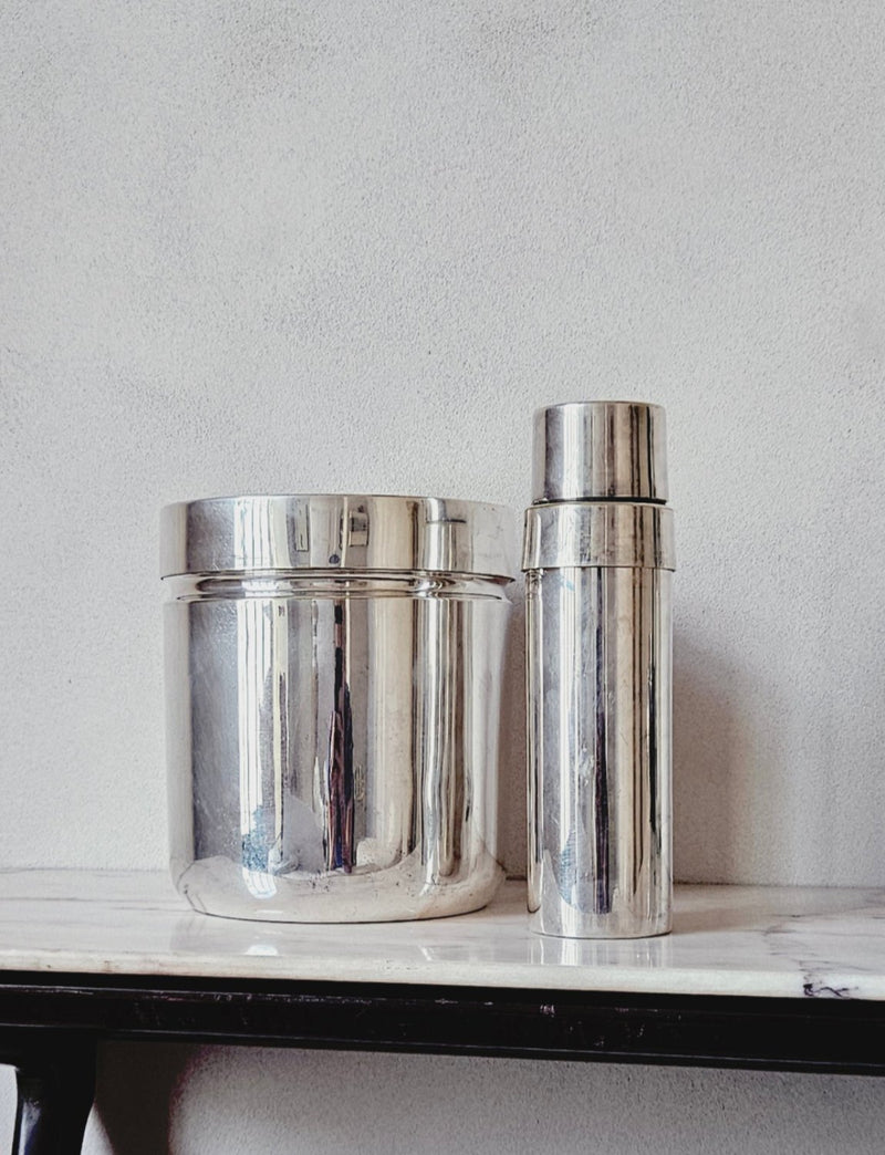 1960s FAOAL Silver Handmade Cocktail Shaker and Wine Cooler