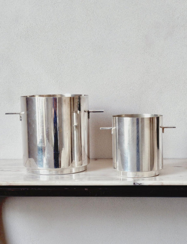 A pair of 1960s Large and Medium Silver Wine Coolers - Christofle for Sabattini