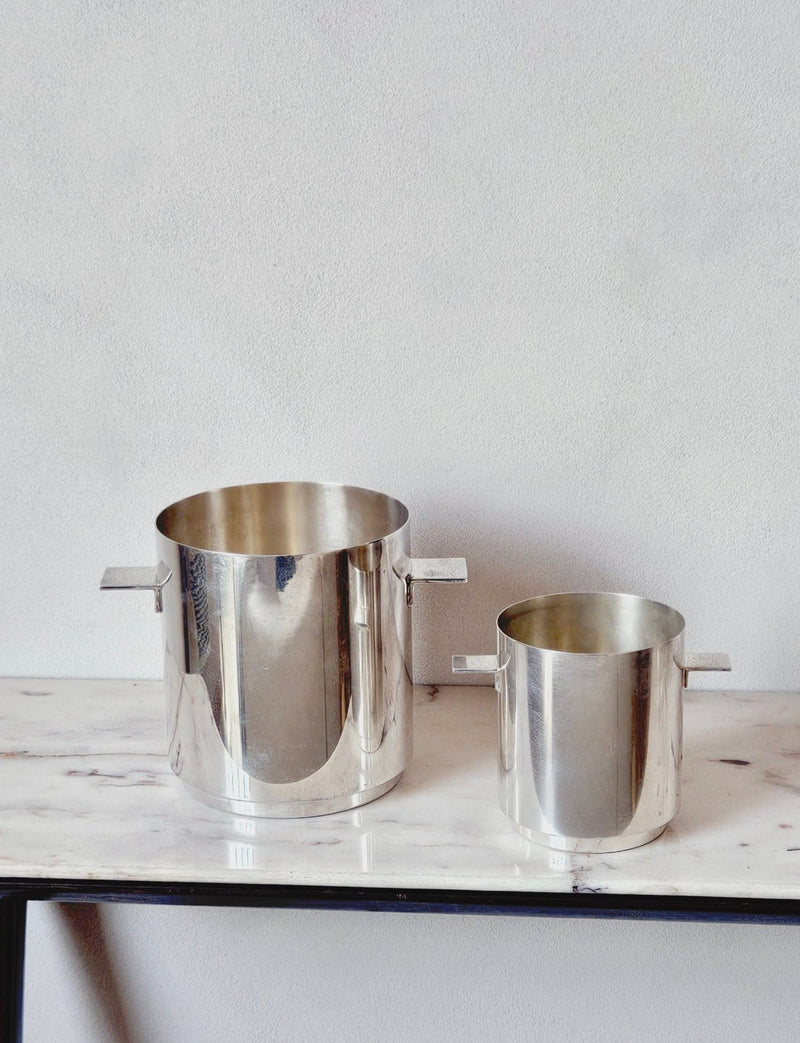 A pair of 1960s Large and Medium Silver Wine Coolers - Christofle for Sabattini