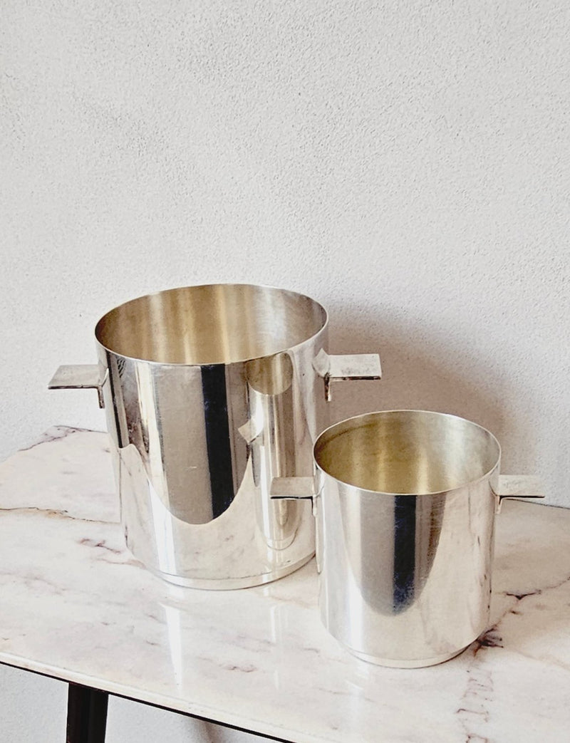 A pair of 1960s Large and Medium Silver Wine Coolers - Christofle for Sabattini