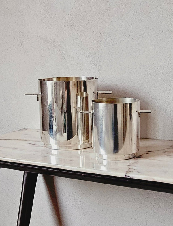 A pair of 1960s Large and Medium Silver Wine Coolers - Christofle for Sabattini