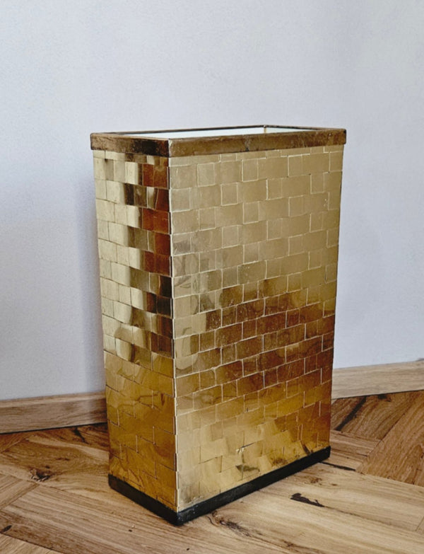 1970s Woven Gold/Brass Umbrella stand