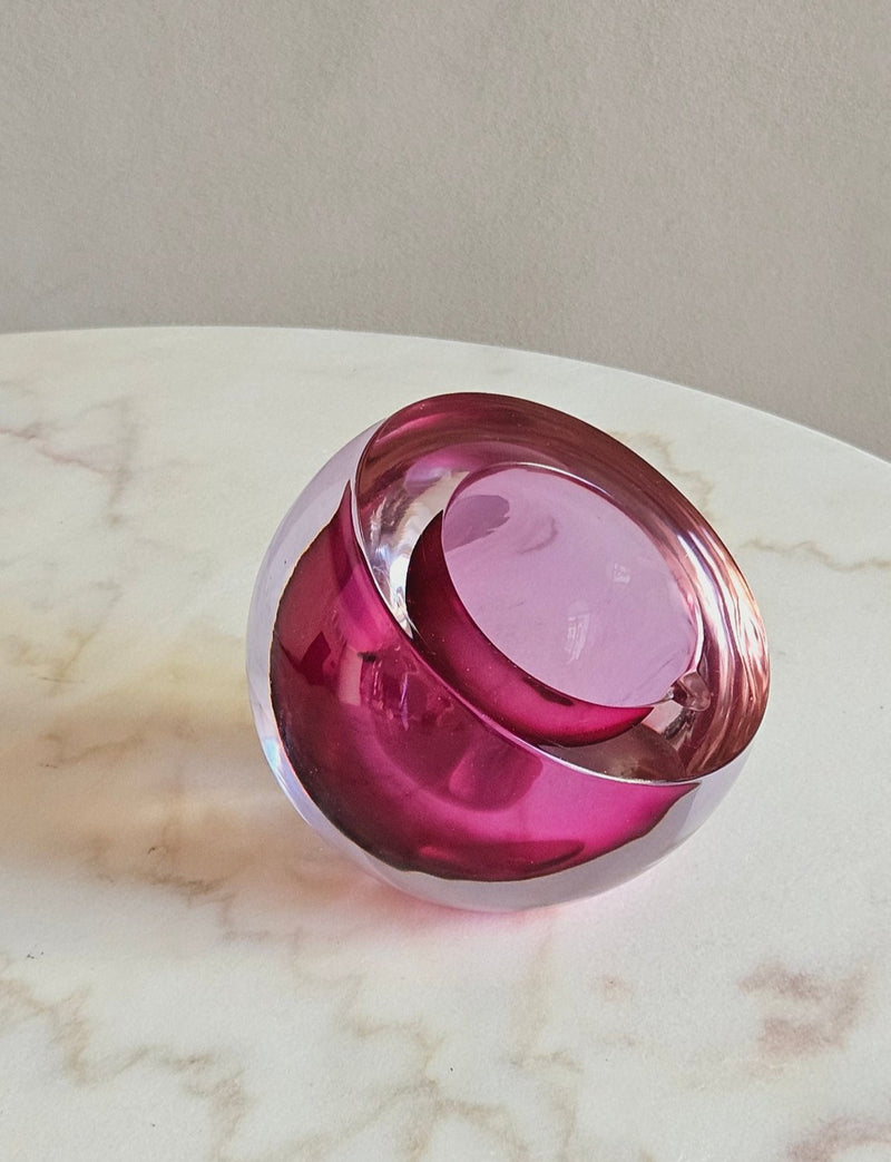 1960s Large Flavio Poli Pink Bowl