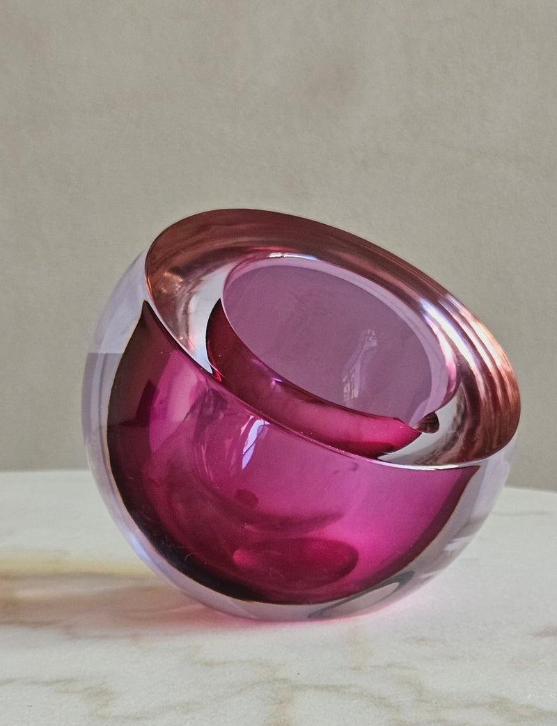 1960s Large Flavio Poli Pink Bowl