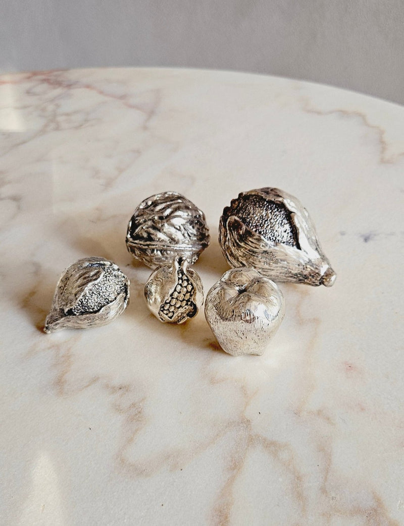 Set of Five Silver Italian Fruit - Set B