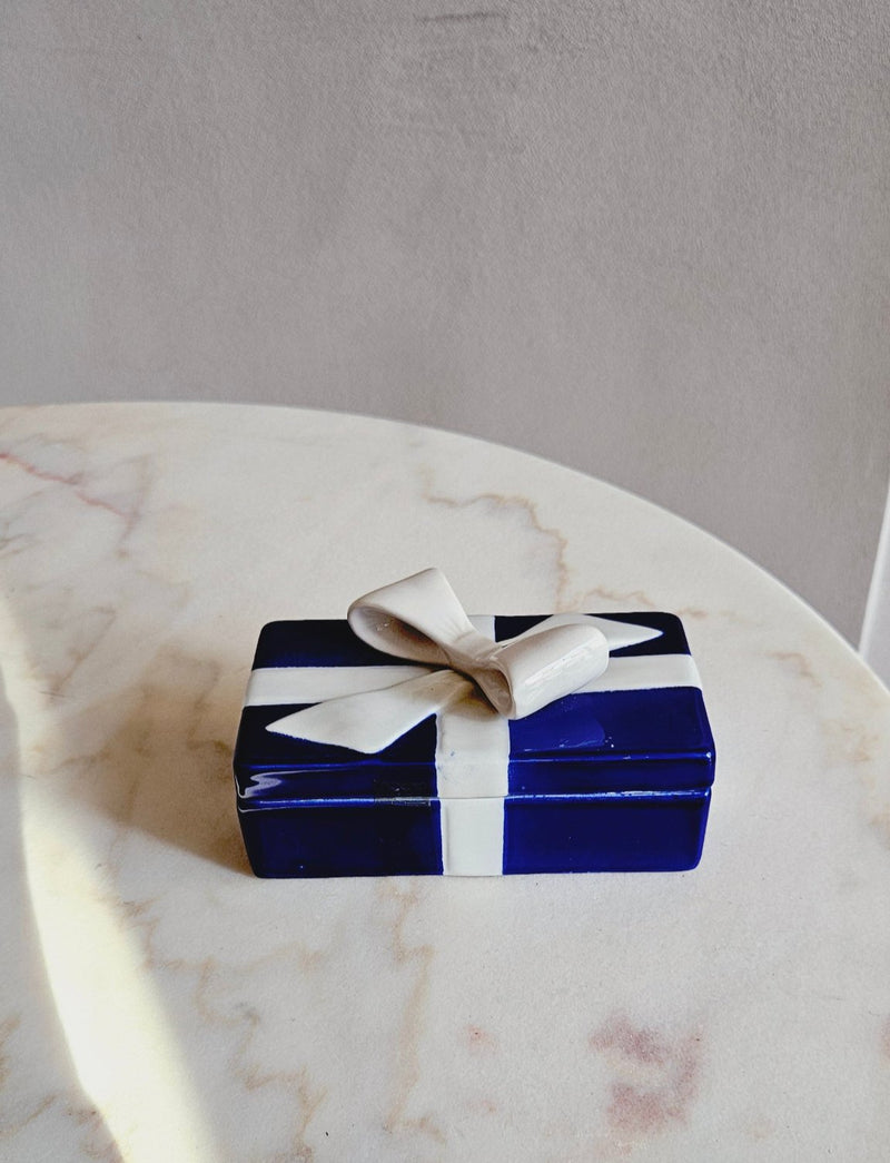 1950s Ceramic Gift Box with Bow