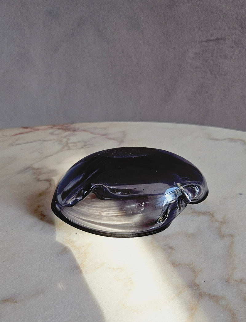 1970s Small Murano Glass Grey Bowl