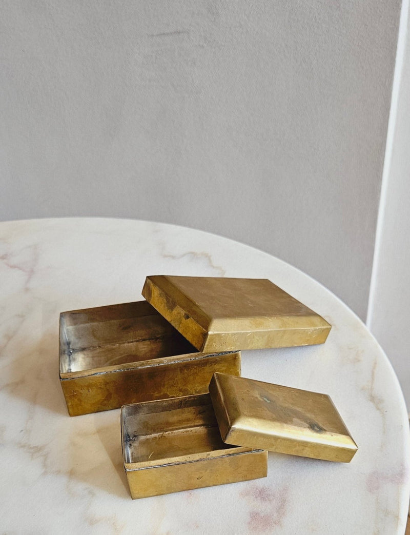 Pair of 1940s Italian Brass boxes