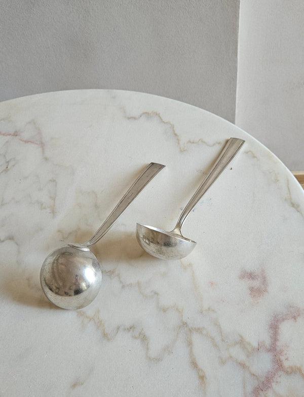 Pair of 1960s Krupp Milano Silver Soup Ladles