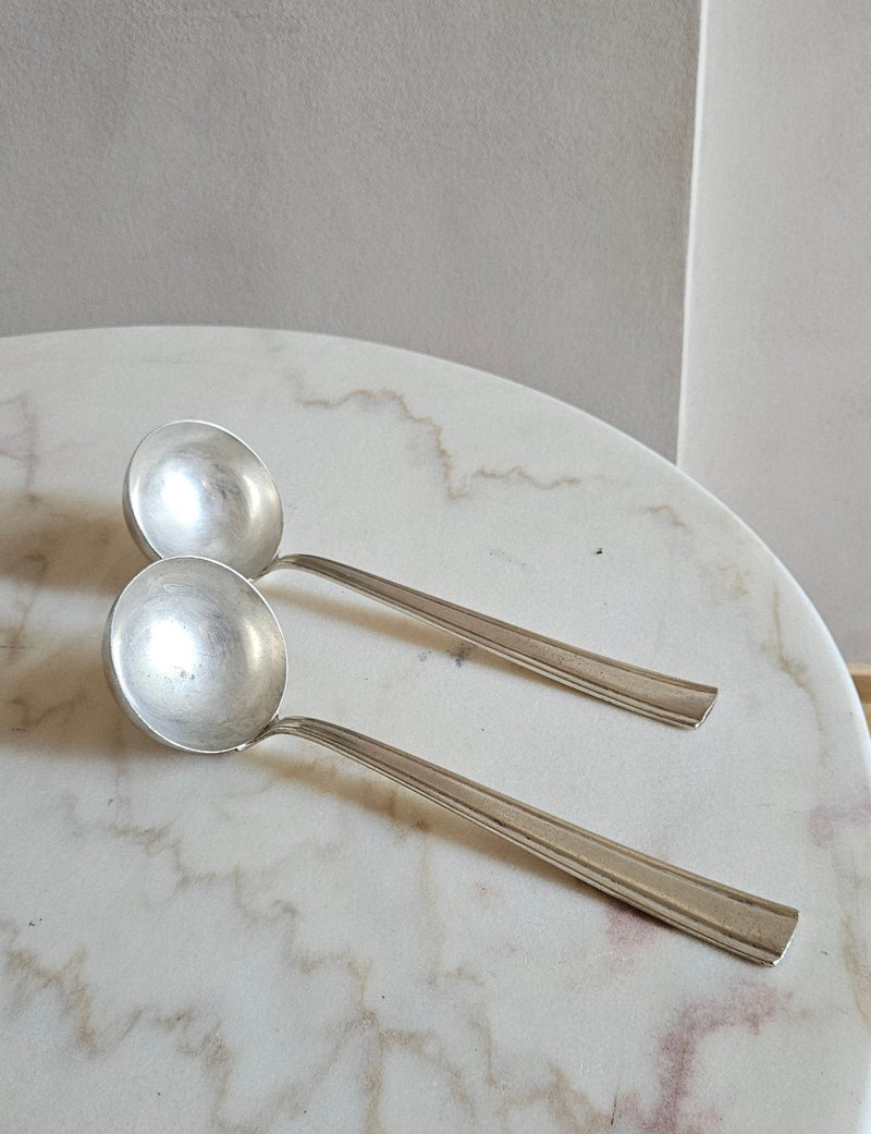 Pair of 1960s Krupp Milano Silver Soup Ladles