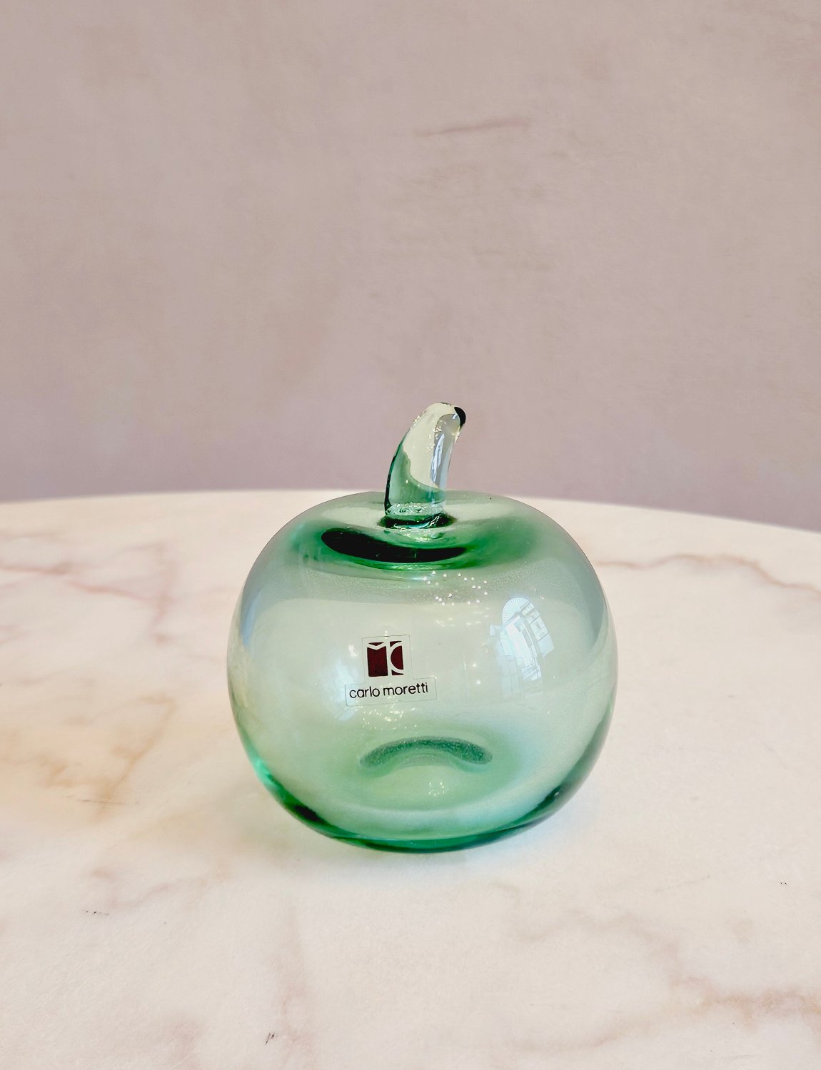 1980s Carlo Moretti Hand-blown Glass Apple