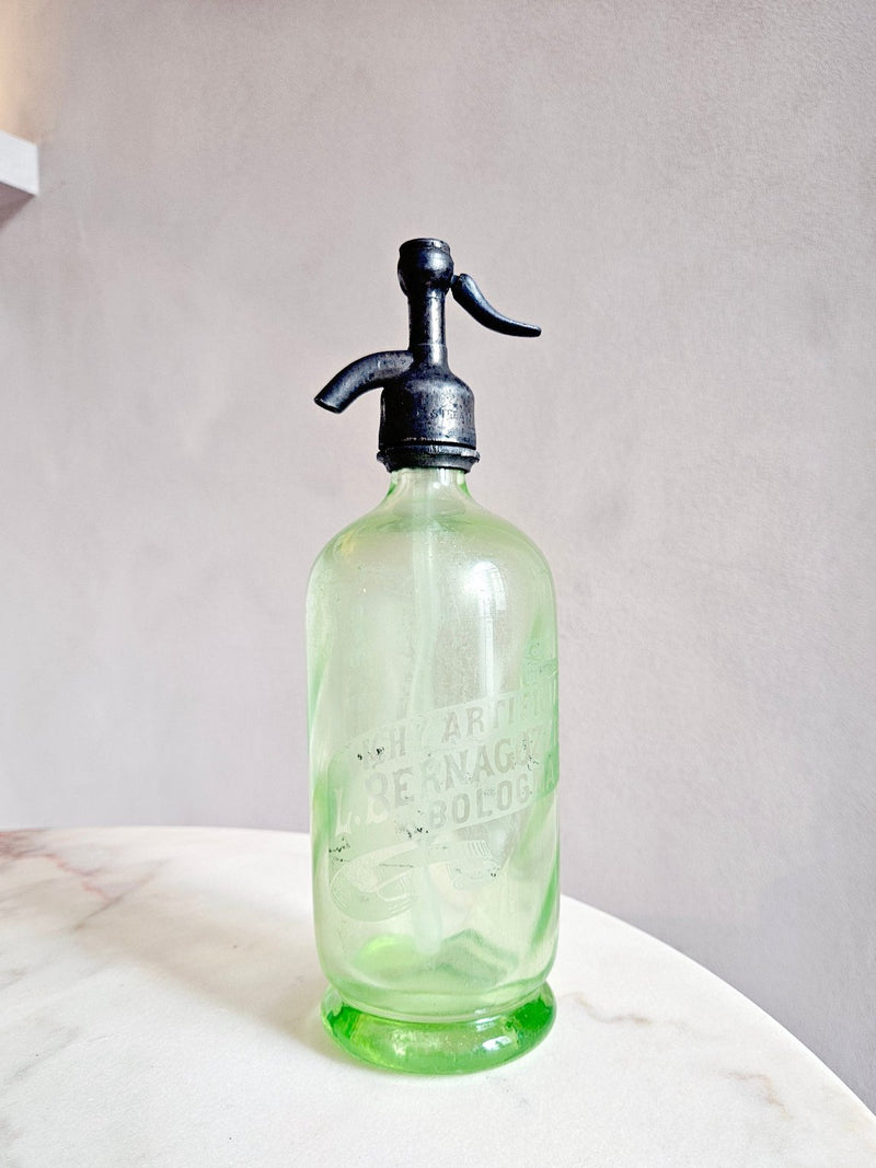 Set of Three Italian Glass Soda Bottles from Bologna & Modena