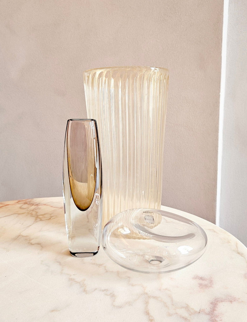 1960s Gold Infused Signed Seguso Vase