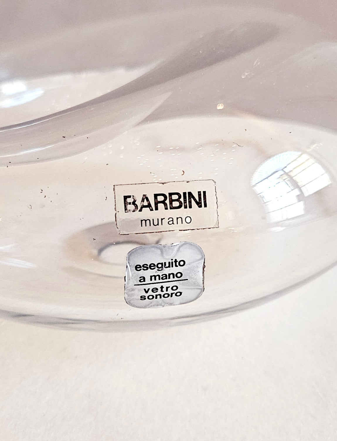 Pair of 1970s Organic Alfredo Barbini Murano Glass Bowls