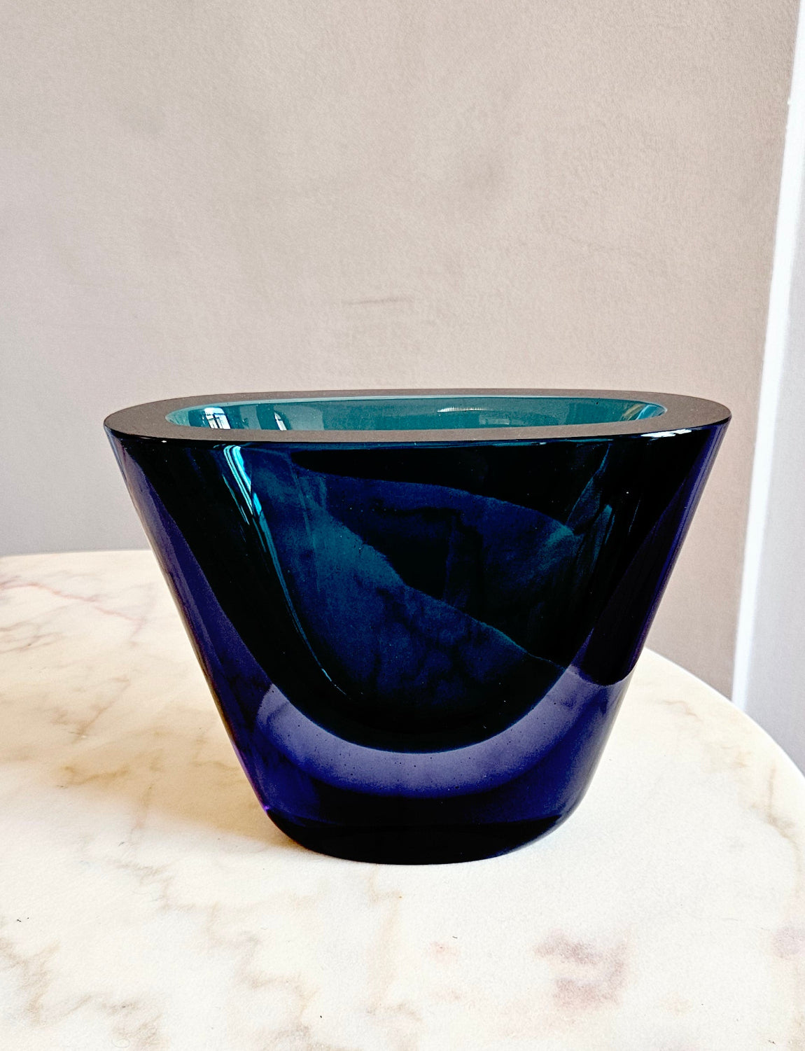 1960s Flavio Poli Navy and Purple Vase