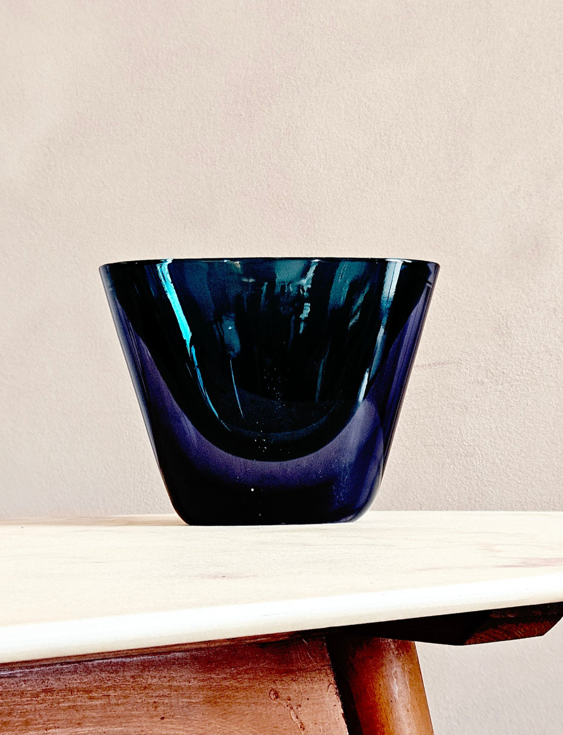 1960s Flavio Poli Navy and Purple Vase