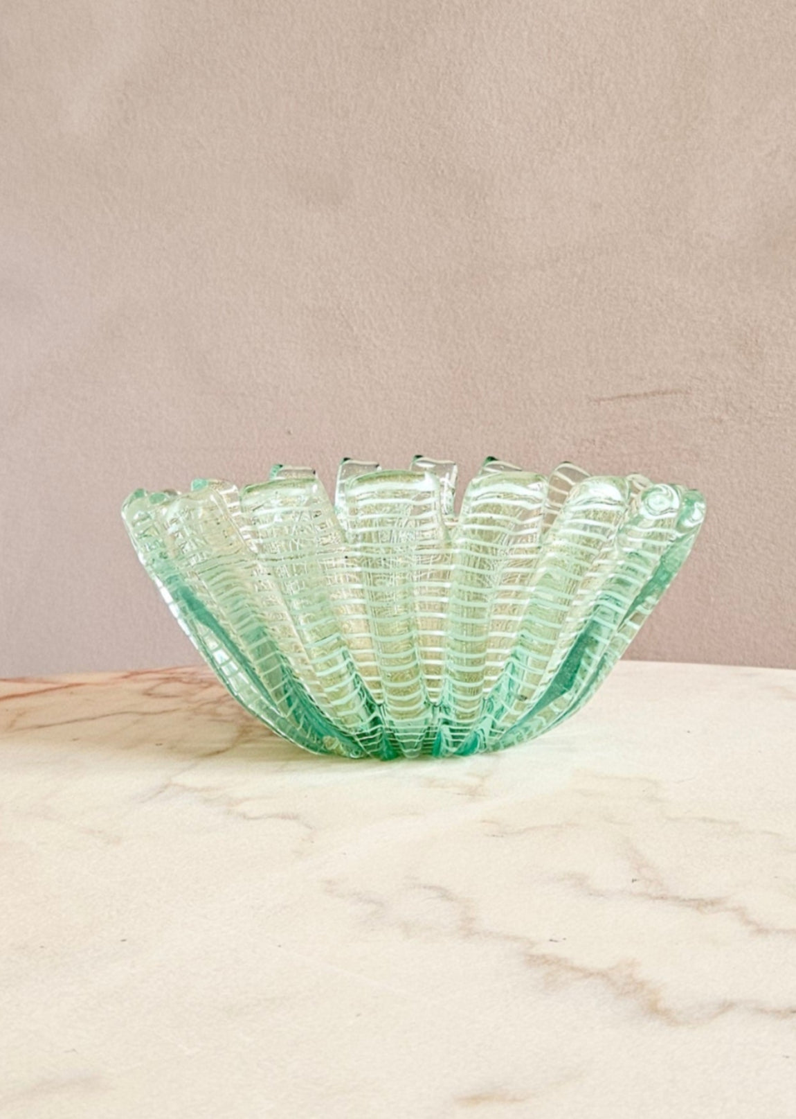 1940s Ercole Barovier Zebra Bowl