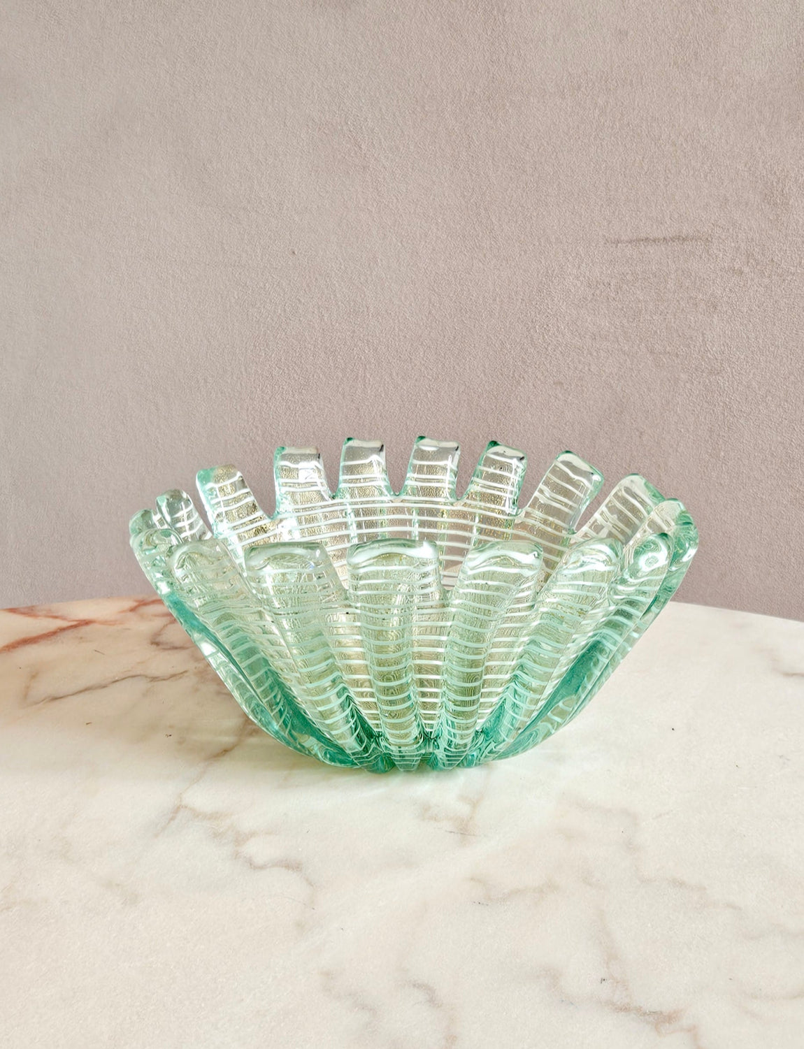 1940s Ercole Barovier Zebra Bowl