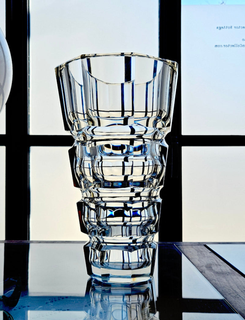 Set of Three 1970s Heavy Crystal Vases