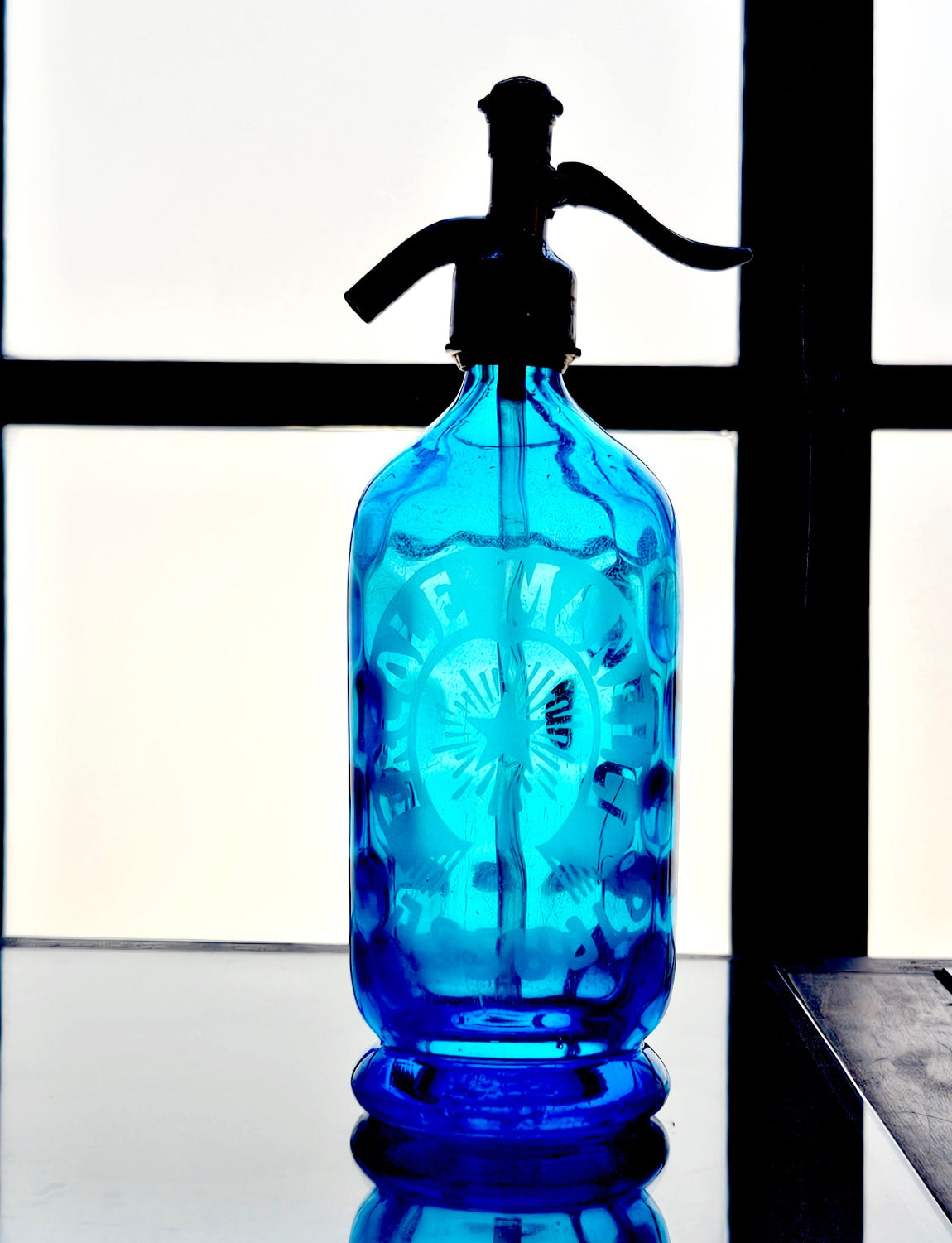 Pair of 1950s Blue Soda Bottles - Ercole Monelli, Sassuolo