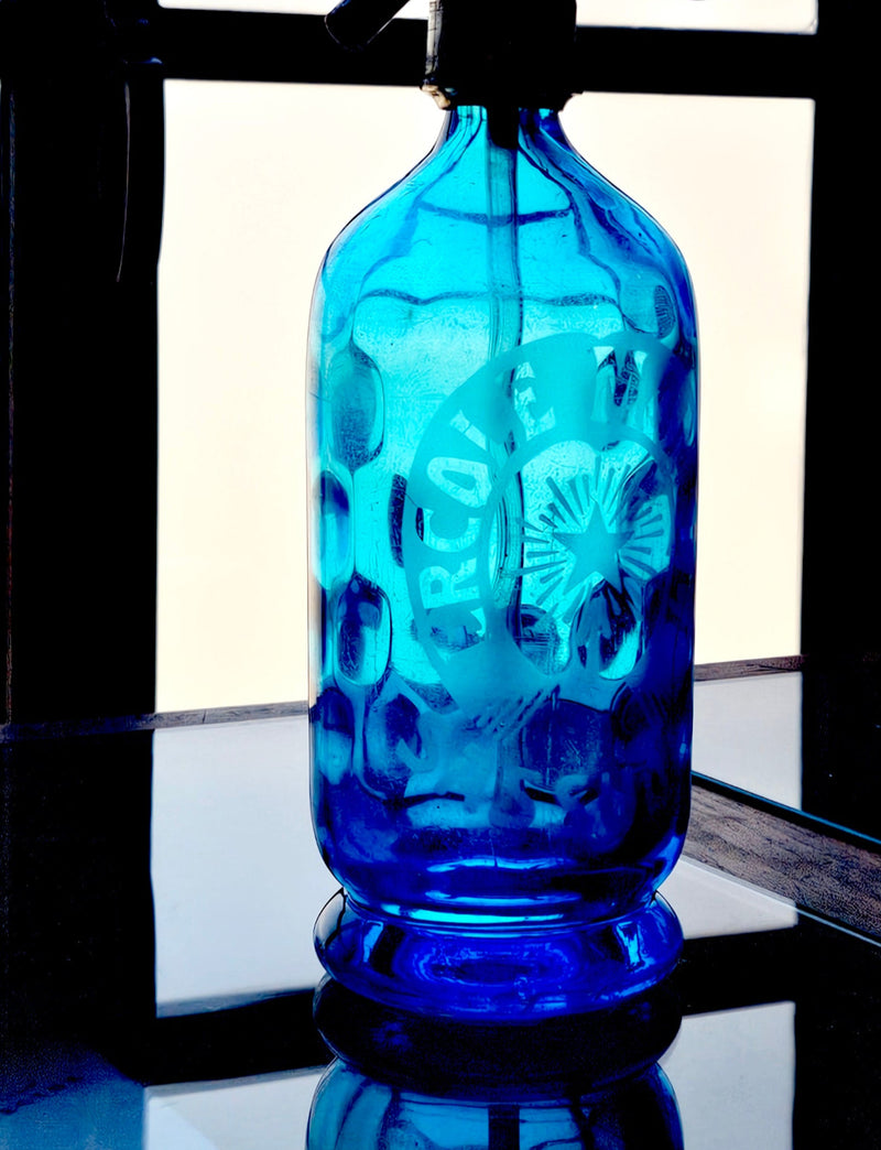 Pair of 1950s Blue Soda Bottles - Ercole Monelli, Sassuolo