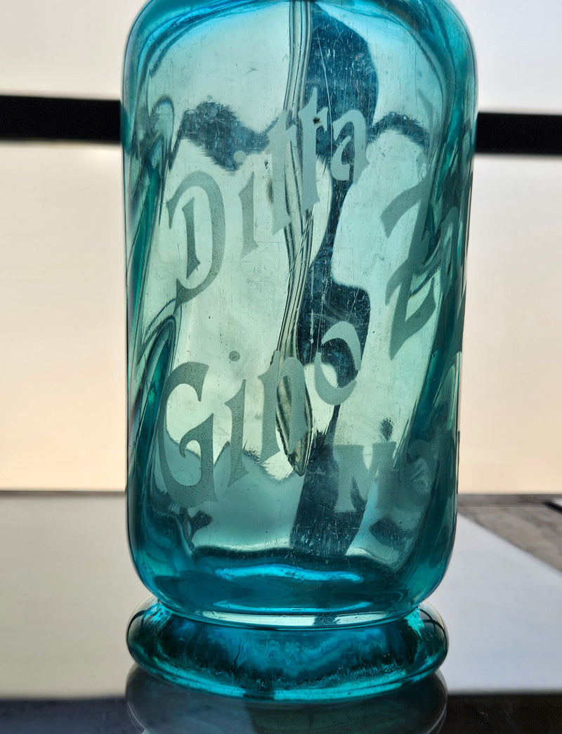 1950s Turquoise Blue Soda Bottle - Ditta Gino Zanasi, Modena