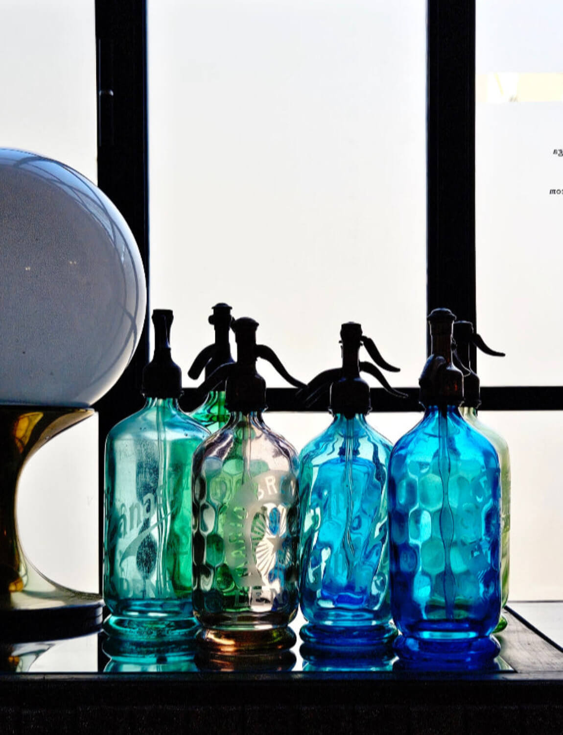 1950s Extra Large Turquoise Blue Soda Bottle