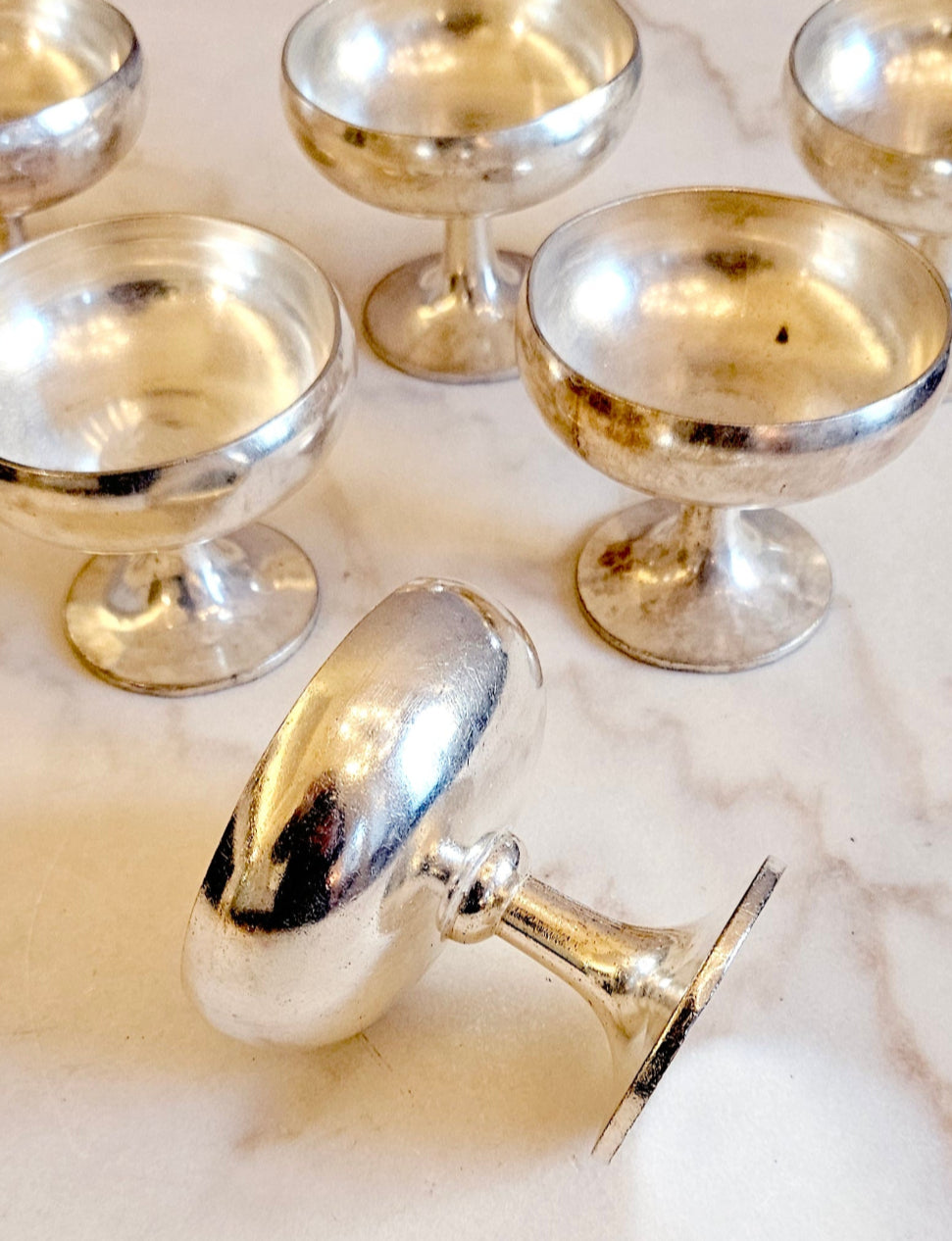 Set of 6 Silver Arthur Krupp Milano Gelato Bowls