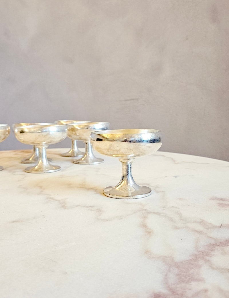 Set of 6 Silver Arthur Krupp Milano Gelato Bowls