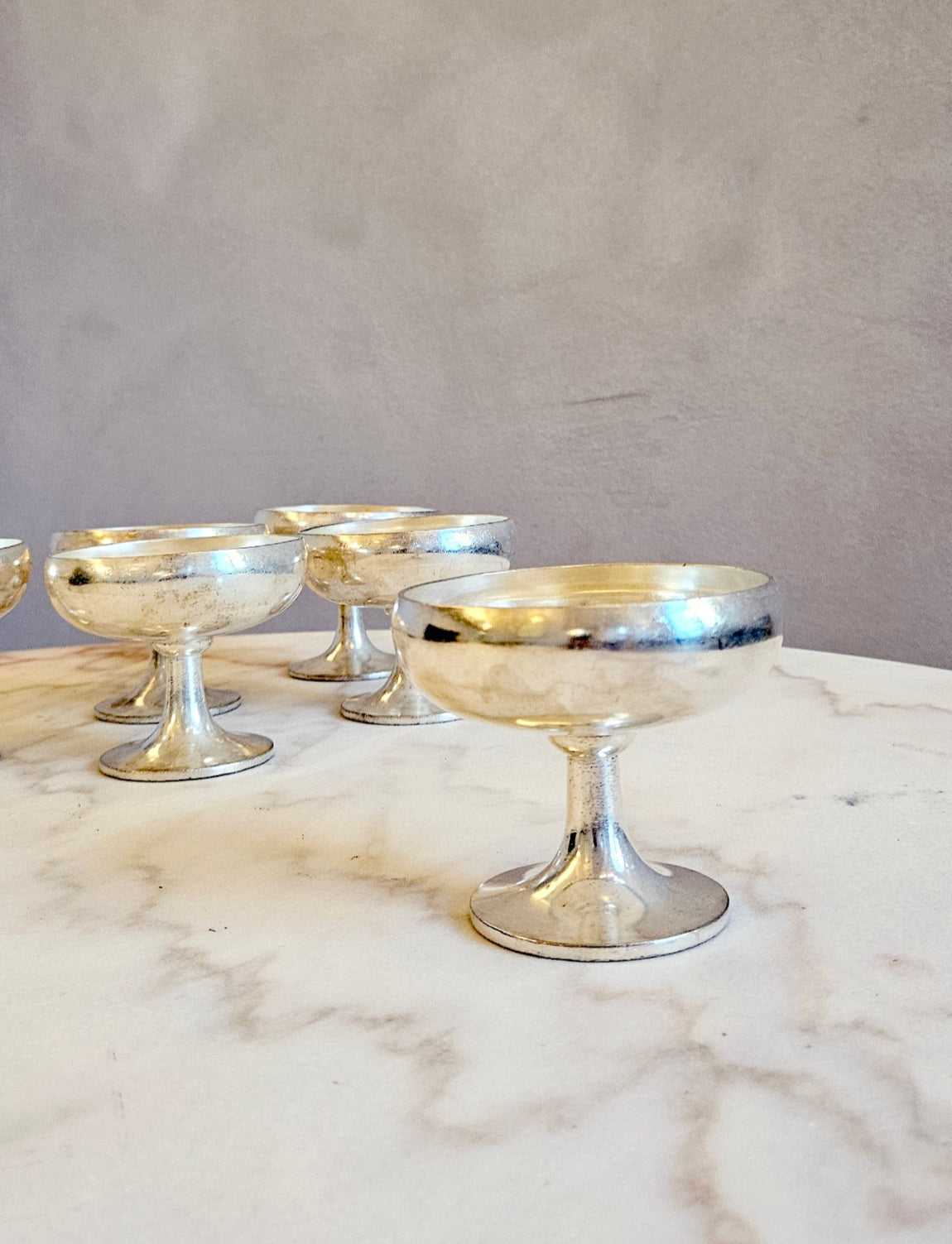 Set of 6 Silver Arthur Krupp Milano Gelato Bowls