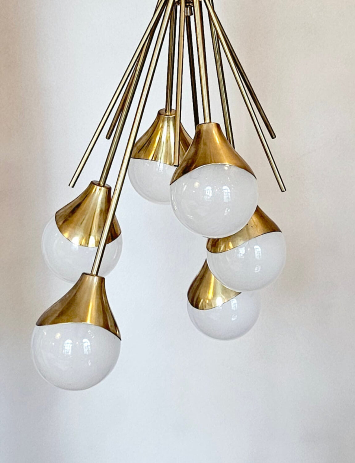 1960s Stilnovo Six Murano Ball Sputnik Chandelier