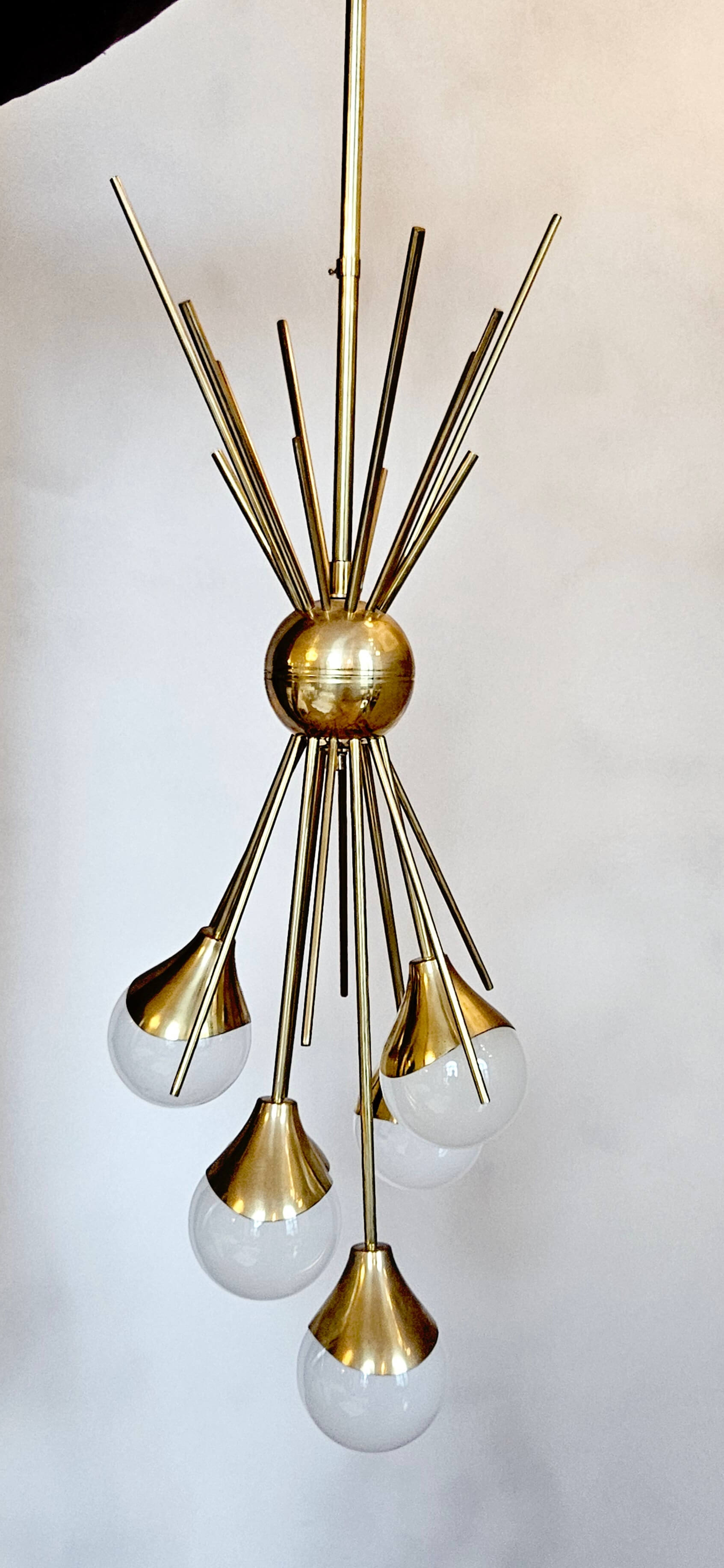 1960s Stilnovo Six Murano Ball Sputnik Chandelier