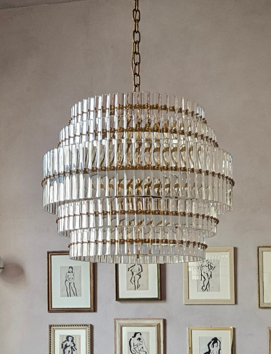 1970s Padova Chandelier in Murano Glass