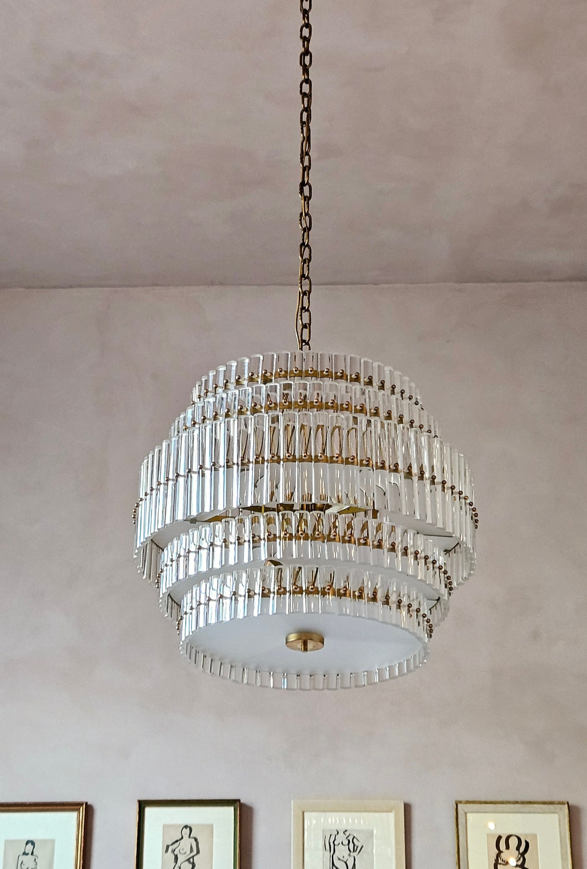 1970s Padova Chandelier in Murano Glass