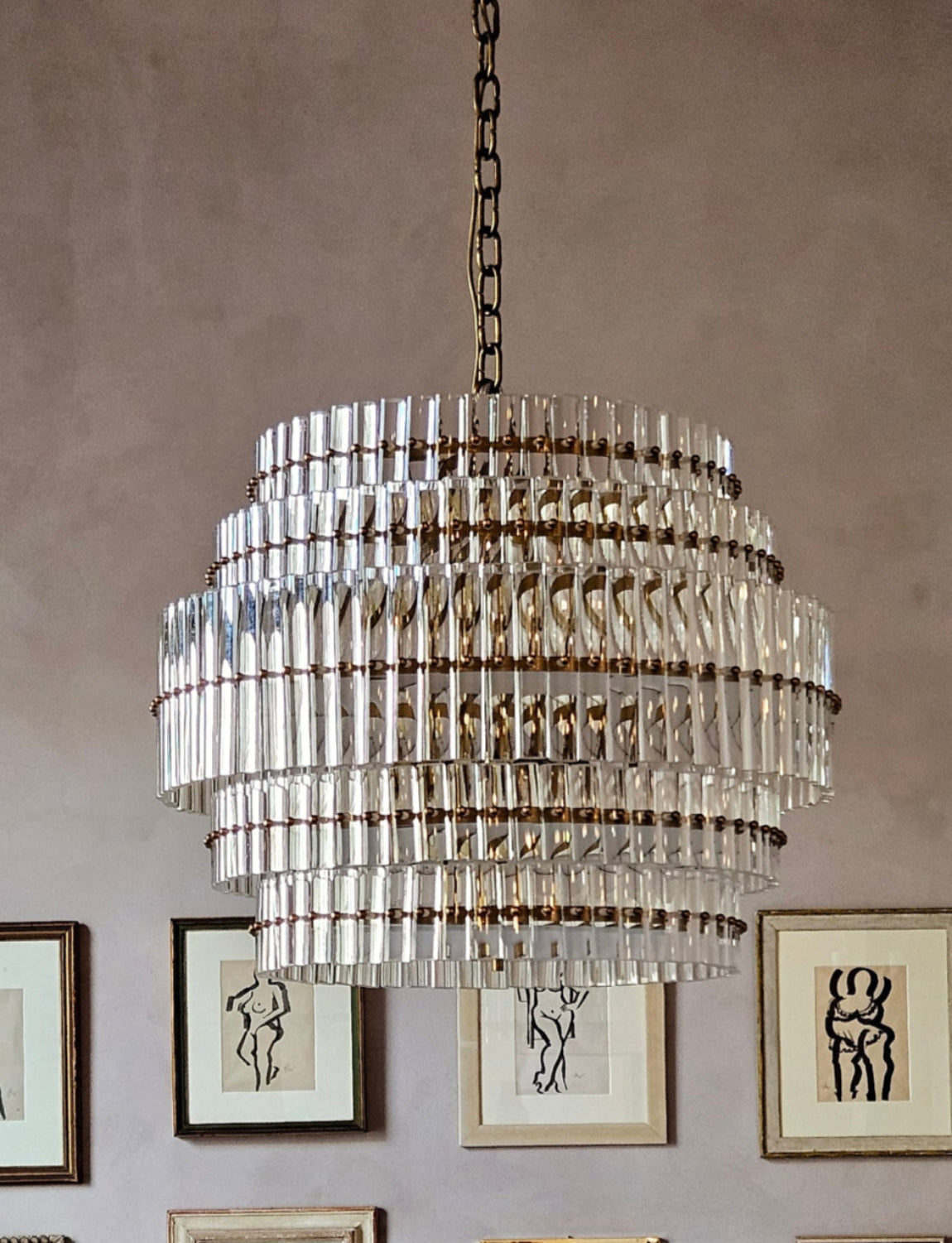 1970s Padova Chandelier in Murano Glass