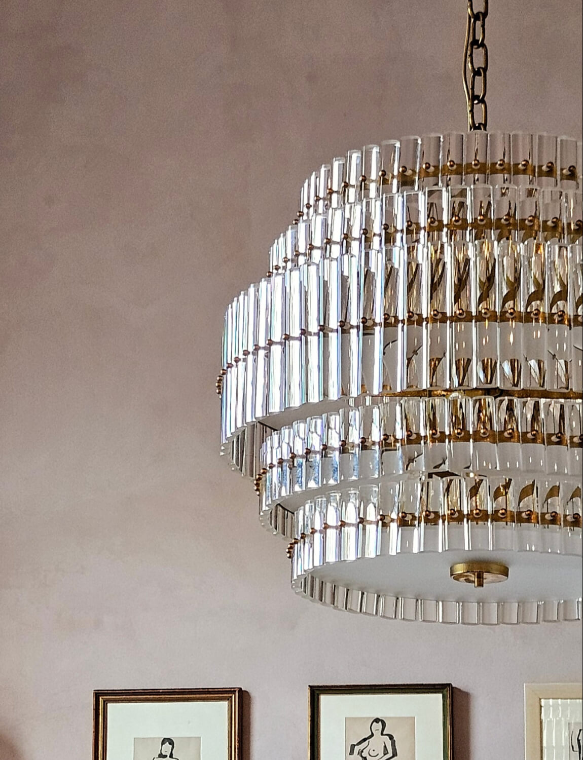 1970s Padova Chandelier in Murano Glass